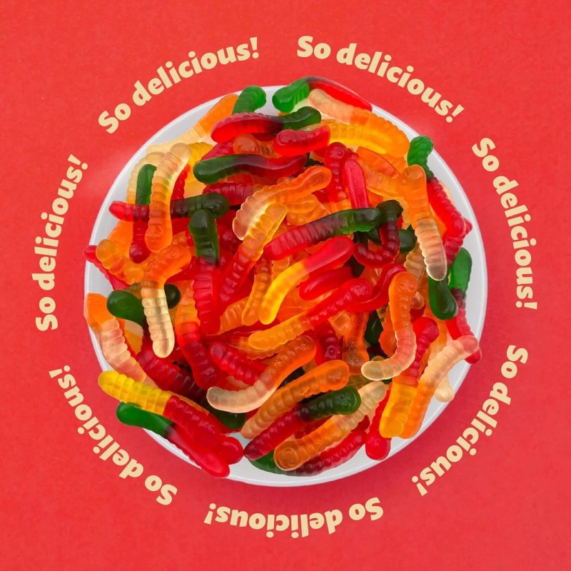 iLike! Mini Gummy Worms Candy, Assorted Fruit Flavors, 1-Pound (Pack
