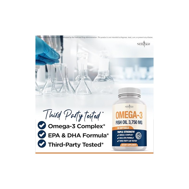 New Age Aceite de Pescado Omega 3 de Triple Potencia