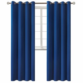 BGment Blackout Curtains for Bedroom - Grommet Thermal Insulated Room Darkening Curtains for Living Room, 52 x 95 Inch, 2 Panels, Royal Blue