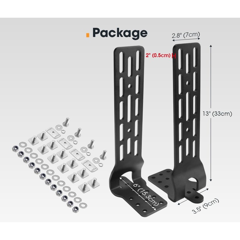 SanHima Pair Awning Mounting Brackets - Extended L-Brackets for Roof