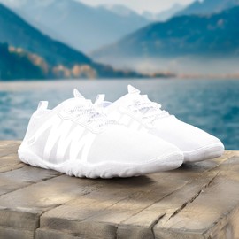 Racqua - Zapatos de agua para hombre y mujer, de secado rápido, ligeros, zapatos de playa descalzos, Hd131-blanco, 10 Women/9 Men