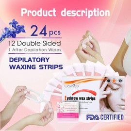 KAYEF Eyebrow Wax Strips, Face Shaping Wax Strips, Cold Wax Strips for Eyebrows, Ready Face Hair Removal Strips for Women, Home, Travel, Disposable Hair Removal Wax Strips