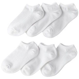 Jefferies Socks Big Boys' Seamless Capri Liner Socks 6 Pair Pack, White, Medium