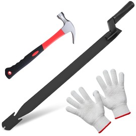 SiliFine 3 Pcs 27in Slaters Ripper Set Shingle Removal Tool with Hammer and Cotton Work Gloves for Slate Replacement