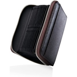 Neese Card Case, Card Slots, Large Capacity, Magnetization Prevention, Skimming Prevention, Unisex, darkbrown