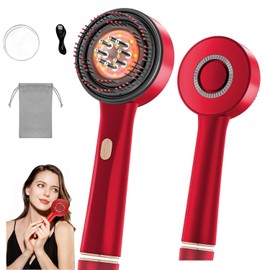 Scalp Massage Brush IPX7 Waterproof, Multifunctional Electric Hair Oil Applicator Comb with 3 Function Modes and Red Light for Scalp Hair Massage Care Spa