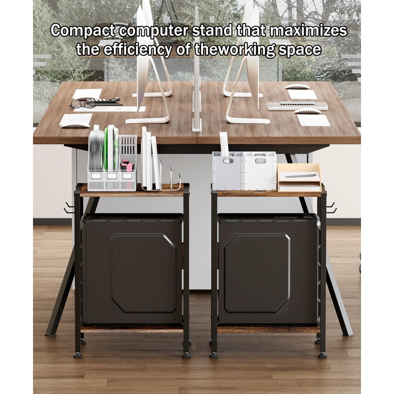 Akxomel 16.5" W Computer Tower Stand with Charging Station and