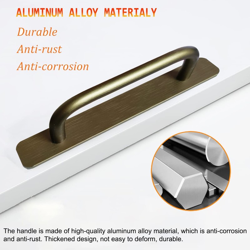 Self-Stick Instant Cabinet Handles - 2pcs Aluminum Alloy Drawer Pulls