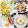 2 PCS Stainless Steel Egg Poacher, Egg Cooker with Brush