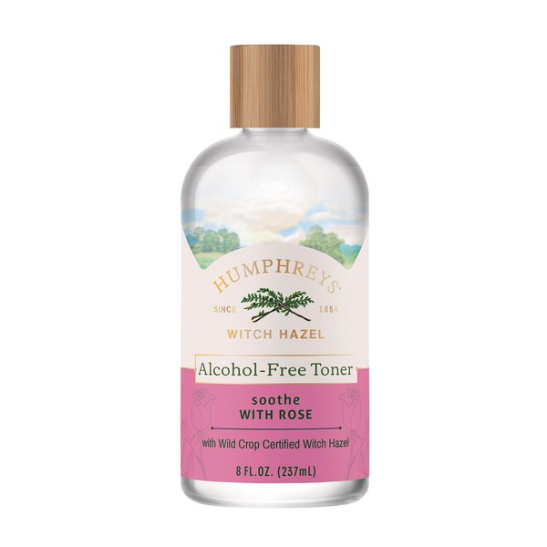 Humphreys Soothe Witch Hazel with Rose Alcohol-Free Toner, Clear, 8 Oz ( Pack of 1)