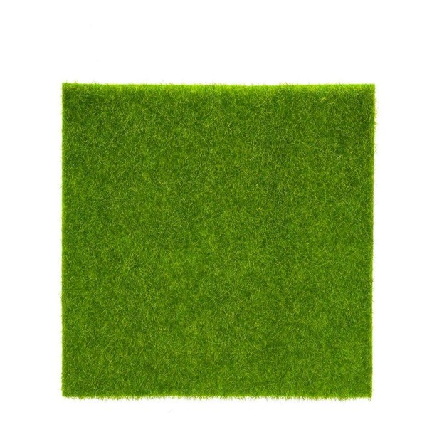 Artificial Grass Pile Roll, Fake Lawn 30 x 30cm PVC Natural and Realistic Looking Fake Grass for DIY Dolls House Garden and Synthetic Turf Micro Landscape