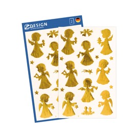 Avery Zweckform 52771 Christmas Stickers, Pack of 36 Special Material Engel Gold