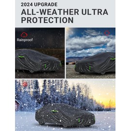 Proadsy Upgrade Car Cover for Honda Accord 2019-2024 2025 2026, Waterproof All Weather for Automobiles, Windproof Snowproof Rain Hail Sun UV Protection Full Outdoor Indoor Exterior Car Covers, Black