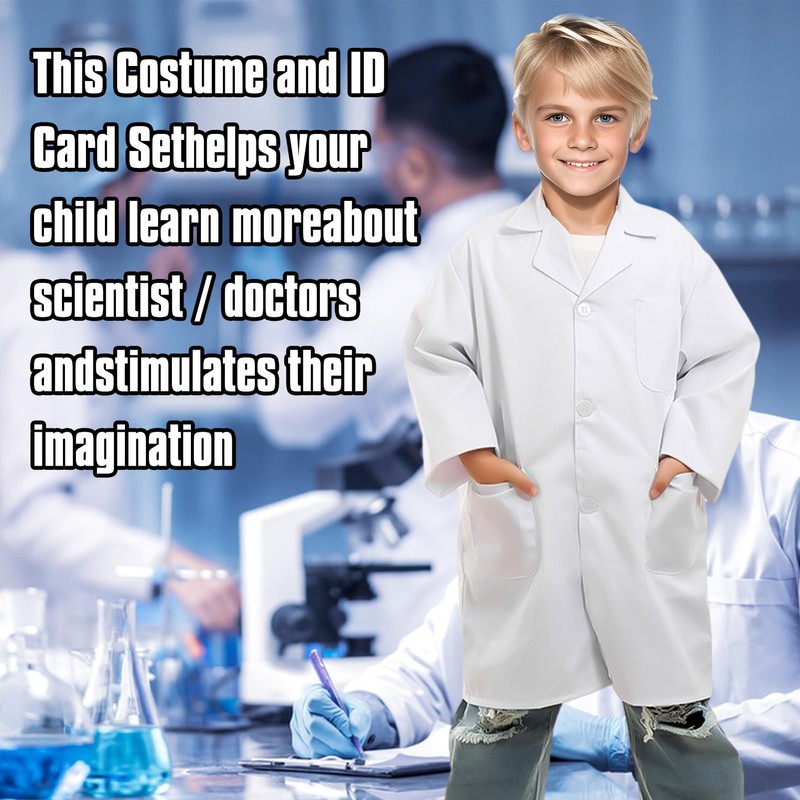 Formemory 110 Children's Lab Coat, Lab Coat, Halloween, Experiment, Costume,