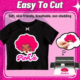 Pinkie Black Cotton Fabric Retro Dark Heat Transfer Paper 1.0 A4 10 Sheets for Inkjet Printer Iron On Transfers Printable Heat Transfer Vinyl for T-Shirts(LI-H-D1.0-10)