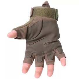 Unbranded Half Finger Motorcycle Gloves Men Women Motorbike Motocros Biker Protective Gear - Army Green, L