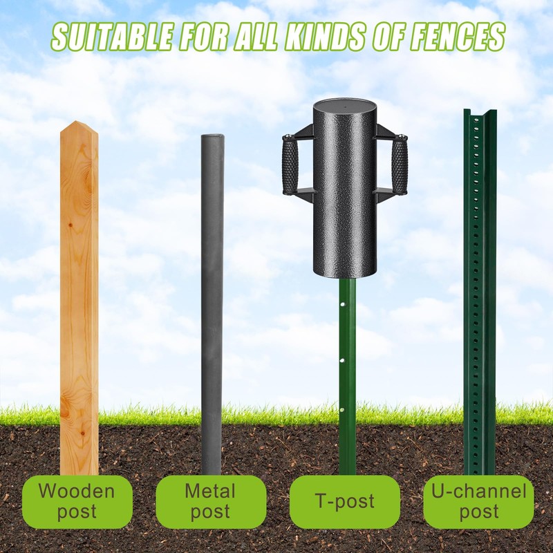 Insaga Enhance T-Post Driver, Heavy Duty Fence Post Driver with