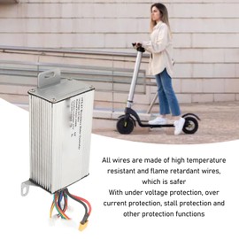 Fockety 36V 350W Motor Brushless Controller, Aluminum Alloy E Bike Brushless DC Motor Controller, DC Brushless Motor Regulator Speed Controller for Electric Bicycle E Bike Scooter, 8.5in