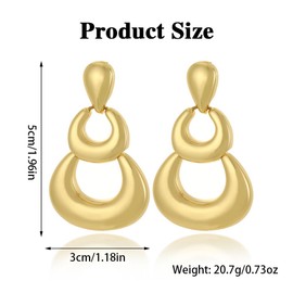 FDEETY Earrings Gold Teardrop Earrings with Irregular Geometric Circles Dangle Earrings Bridal Wedding Earrings for Women Girls, Metallic