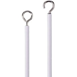 SO USEFUL 2/3 Meter Net Curtain Wire, Hanging Cord Kit with 8 Pairs of Hooks and Eyes for Net Curtain Rods. (2m)