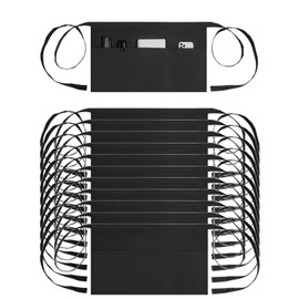 Server Aprons,Waterproof Waitress Aprons bulk Heavy Duty Kitchen Aprons with 3 Pockets for women men (12, black)