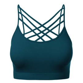 brasier deportivo para mujer con tirantes cruzados, bandeau sin aros, sin tirantes, 102-verde azulado-1, EG-2G