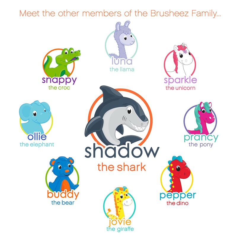 Brusheez Electronic Toothbrush Replacement Brush Heads 2 Pack (Shadow The