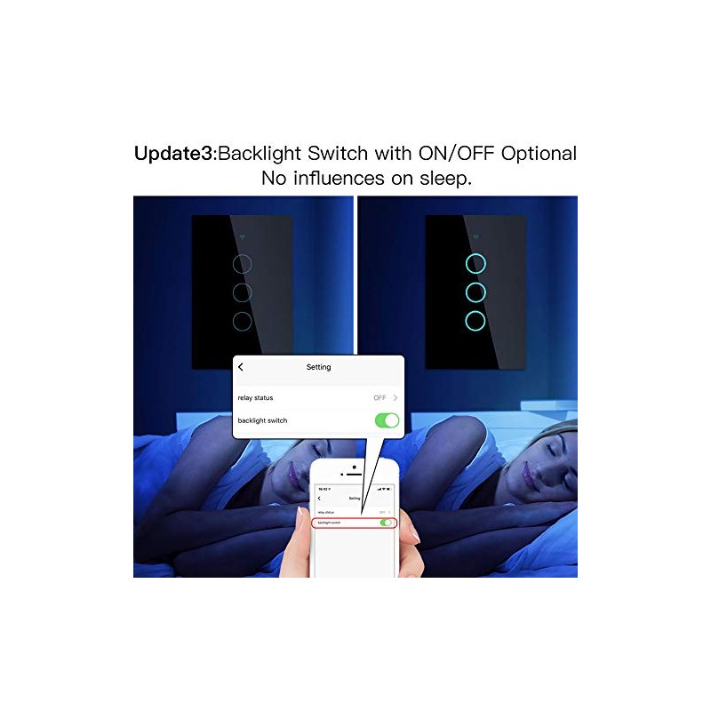 MoesGo Interruptor inteligente 2ª generación WiFi RF433 Smart Touch Wall