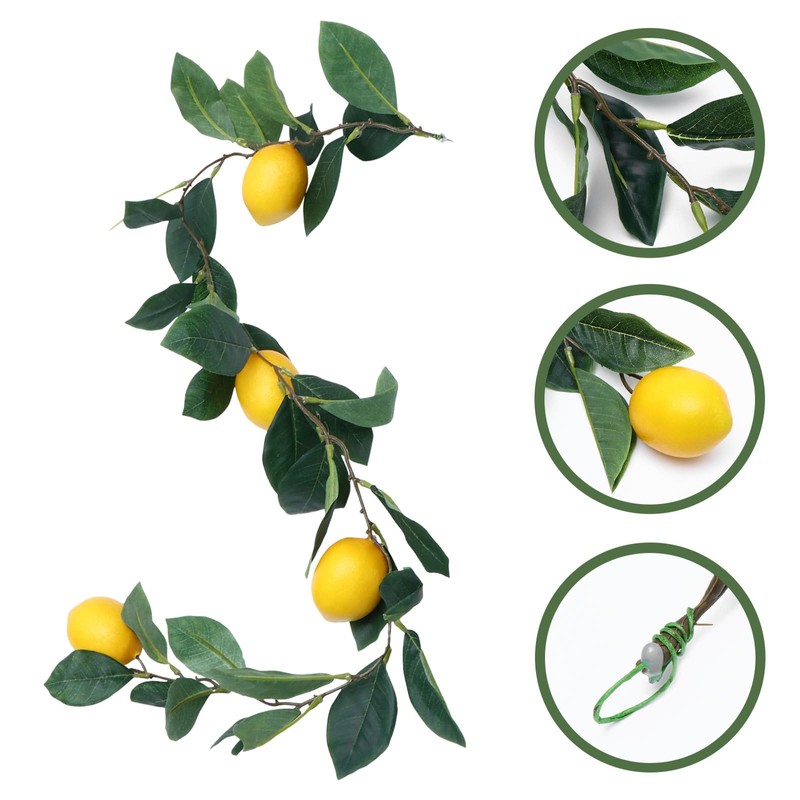 Zerodeko 1pc Simulation Lemon Rattan Summer Decor Lemon Hanging Rattan