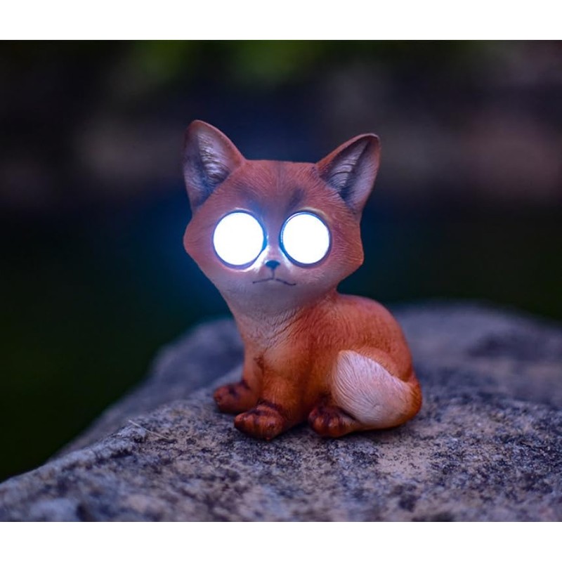 YZYOE LED Solar Little Fox Light, Outdoor Atmosphere Decoration lamp,