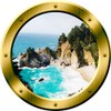 3D Ocean View Wall Decal Nature Scene Porthole Peel and