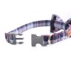 Lionet Paws Cat and Dog Collar with Bowtie,DarkBlue Plaid Cotton