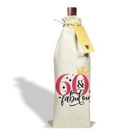 Bliceon Wine Drawstring Bag, Fun Decorative Wine Bag With Witty Quotes, 60th Birthday Gift For Women, Unique Birthday Gift for Mum, Wife, Girlfriend, Sister, Colleague