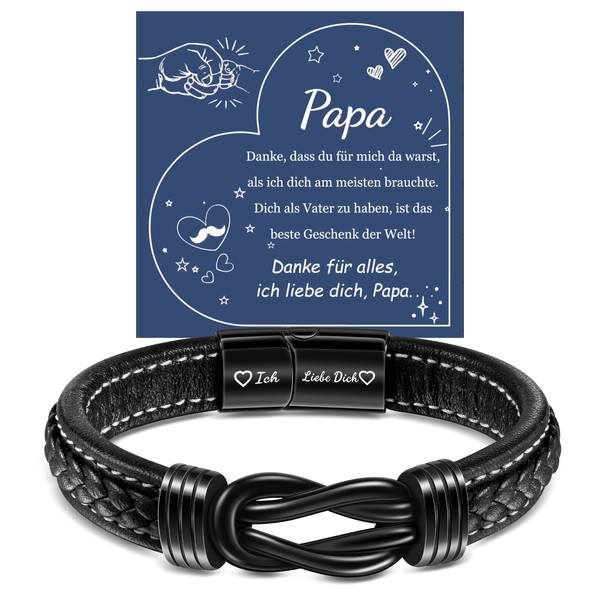 YELUWA I Love You Gifts for Men, Leather Bracelet Men's