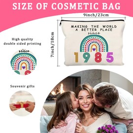 RolenBox 40th Birthday Gifts for Women Her Makeup Bag 40 Year Old Birthday Decorations Party Favors for Mom,Wife,Sister,Friend,Mothers Day,1985 Anniversary Small Cosmetic Travel Pouch