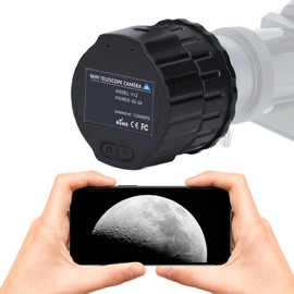 Wireless Telescope Camera with Wi-Fi, 2K Video & 24MP Photo, Compatible with 24mm-50mm Scopes, for Astrophotography & Bird Watching (128GB)