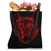 Oversized Wolf Head Red Print - Creative Fun Hand Design