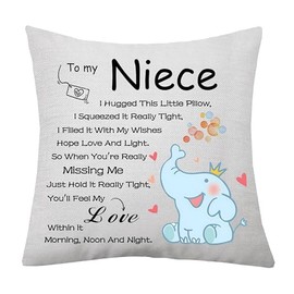aligarian Niece Cushion Cover Gifts from Aunt Uncle for Women Girls Inspirational Thanks Appreciation Gift Throw Pillow Cover Birthday (Niece)
