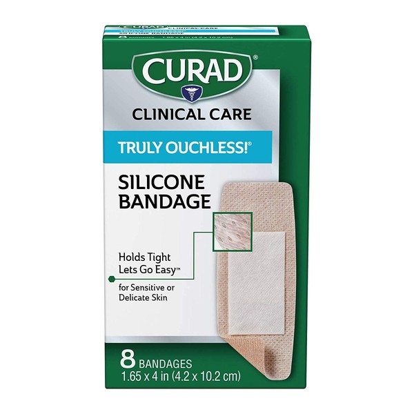Curad Truly Ouchless Flex Fabric Bandages, X-Large, 8 Count (Pack of 3)