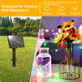 FFZZKJ Solar Lights Outdoor Garden Waterproof 50LED 5M Outdoor Solar Lights for Garden Patio Balcony Terrace Veranda Tree, Multi-Coloured