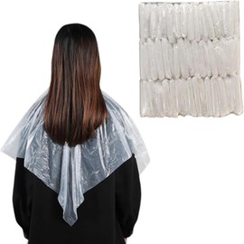 [WISHOW] 50枚セット 散髪用ケープ 使い捨て 毛染め シャンプーケープ 防水 サロン 理容 散髪エプロン 自宅 ヘアスタイリング道具 100x100cm