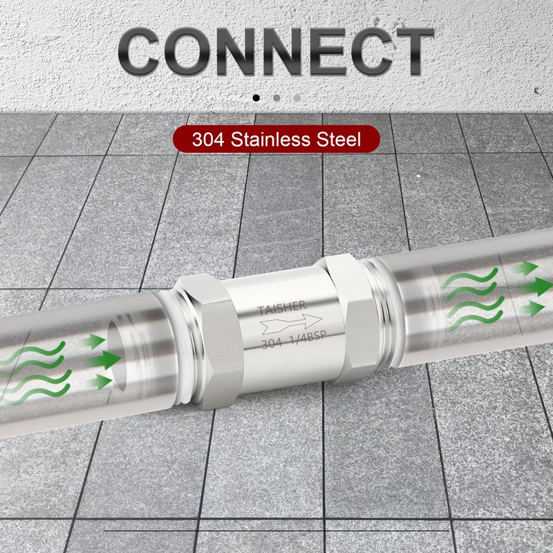 TAISHER 1PCS 304 Stainless Steel 1/4" BSP Male x 1/4"