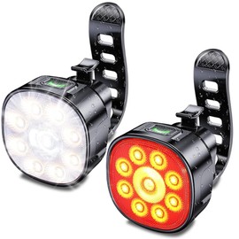 Dubluny Bike Lights [8+7 Modes], Front and Back Super Bright Bicycle Lights, Ultra Bright with Spotlight & Floodlight, IP65 Waterproof and Scooters Lights,Easy to Install