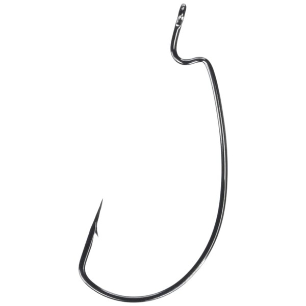 Gamakatsu 25 Pack EWG Offset Worm Hook (Black, 4/0)