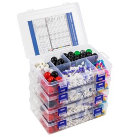 HFKPJRT Molecular Model Kit, 208 Pcs Molecular Model Kit Organic Chemistry, Atom Element Model Kits for Lessons in Chemistry, Gift for Teachers and Students to Raising Space Imagination 4 Set