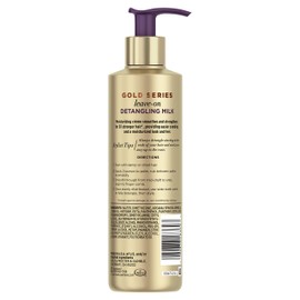 Gold Series from Pantene Sulfate-Free Leave-On Detangling Milk Treatment with Argan Oil for Curly, Coily Hair, 7.6 fl oz