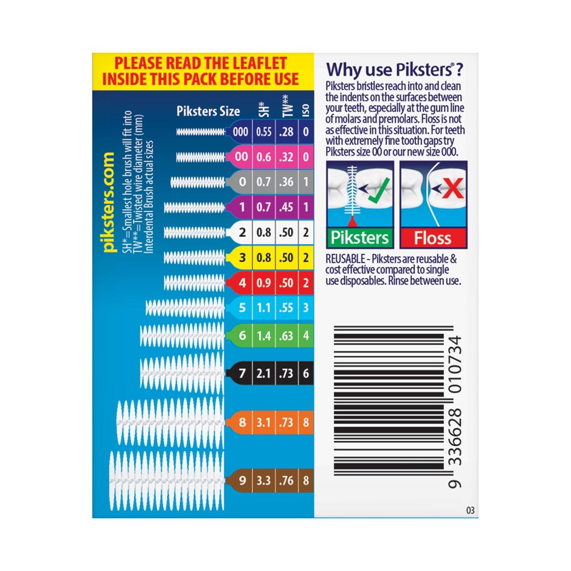 Piksters Interdental Brushes, 35 pk, Size 1, Interdental Tooth Brush