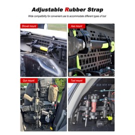 NILKATSS 2-Pack Rubber Molle Panel Clamp Holder Kit Fit 1-2 inch Tactical Slots, Multi-Purpose Rigid MOLLE Plate Adjustable Rubber Clamps Tool Mount Secure Shovels, Axes, and Other Tools