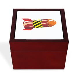 CafePress Space Rocket Vehicle Memory Keepsake Jewelry Box, 5"x5"x3.75"