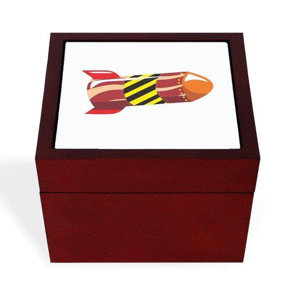 CafePress Space Rocket Vehicle Memory Keepsake Jewelry Box, 5"x5"x3.75"